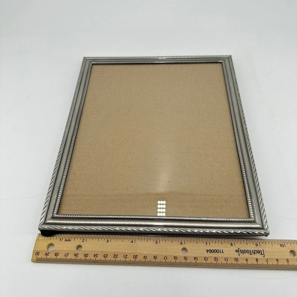 Mason Lane Silver Rope Beaded 8x10 Picture Frame Tabletop Display Classic Decor